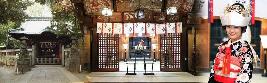 写真: 戸越八幡神社と花嫁
