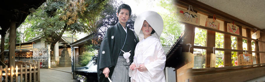 写真:戸越八幡神社での和装結婚式
